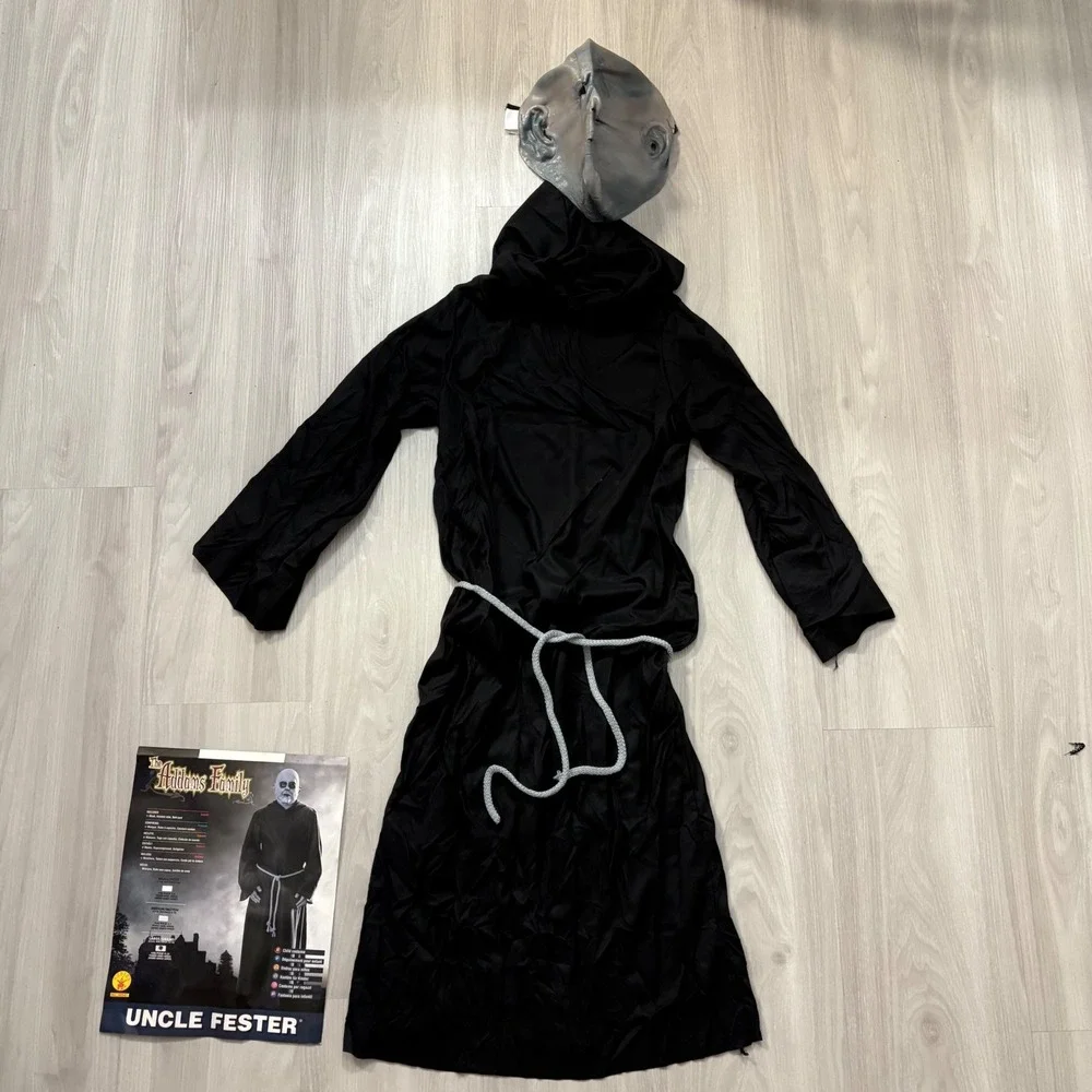 The Addams Family Boy Costume Uncle Fester Halloween Cosplay Dress Up Size 12-14